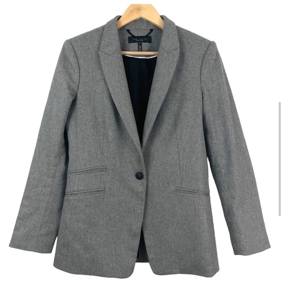 Rag & Bone Blazer Gray Wool Blend Duke Jacket Fall Sz 8 - Picture 4 of 4